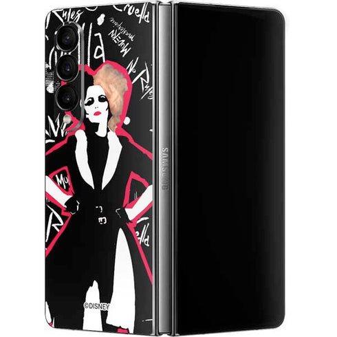 Disney Cruella (2021) Animated Pattern Galaxy Z Fold4 5G Skin